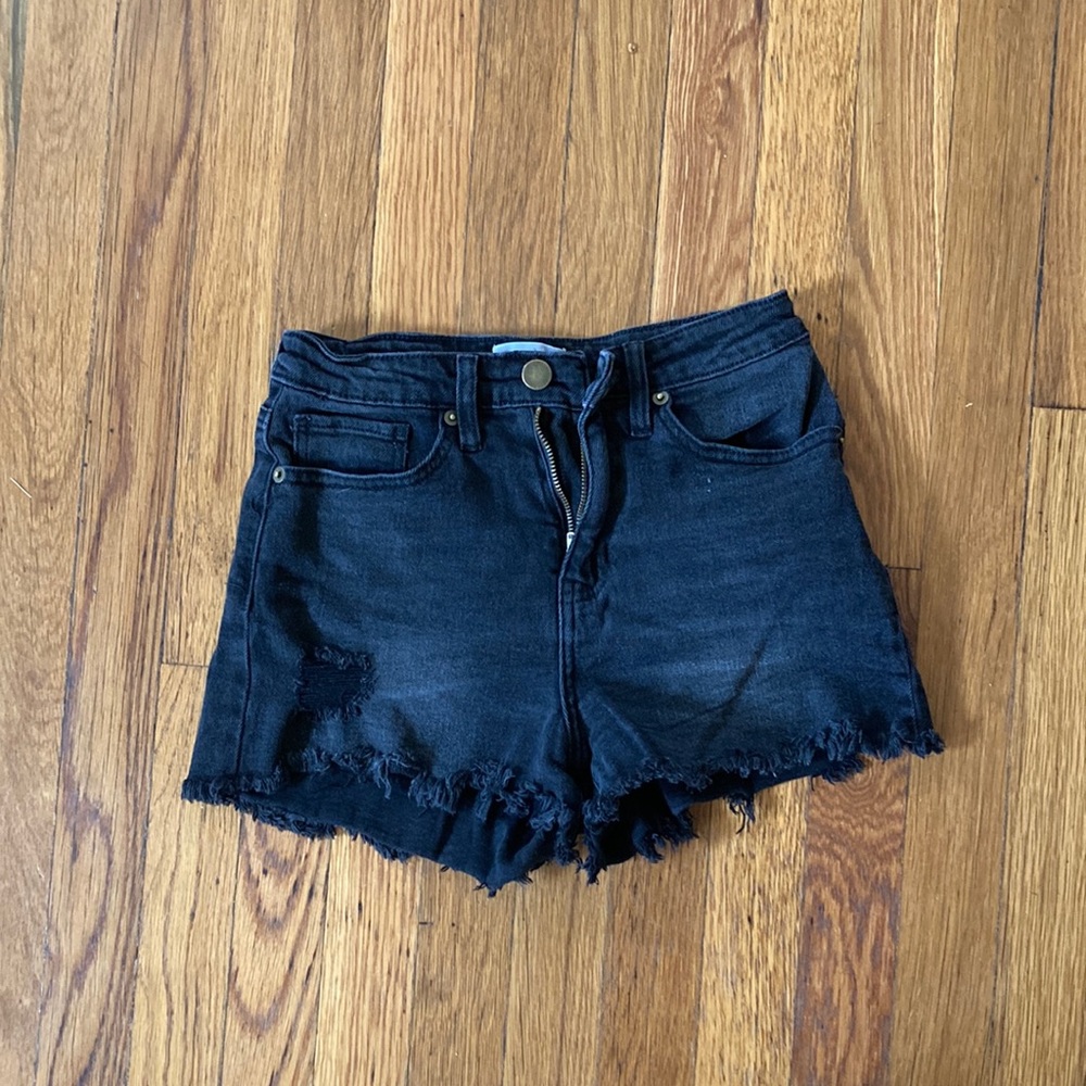 Black jean shorts